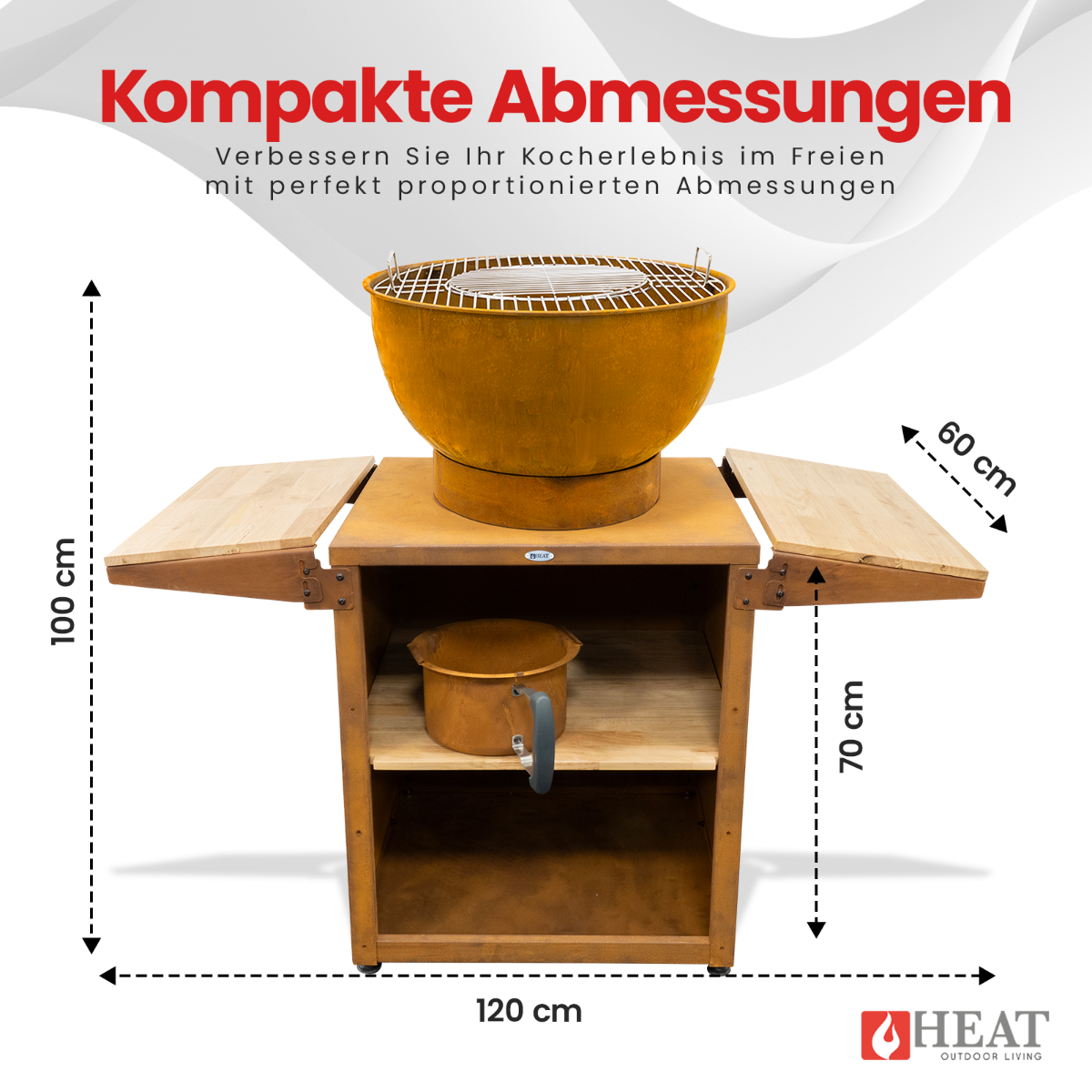 HEAT Kjok Outdoor-Küche Ø56 cm Rost