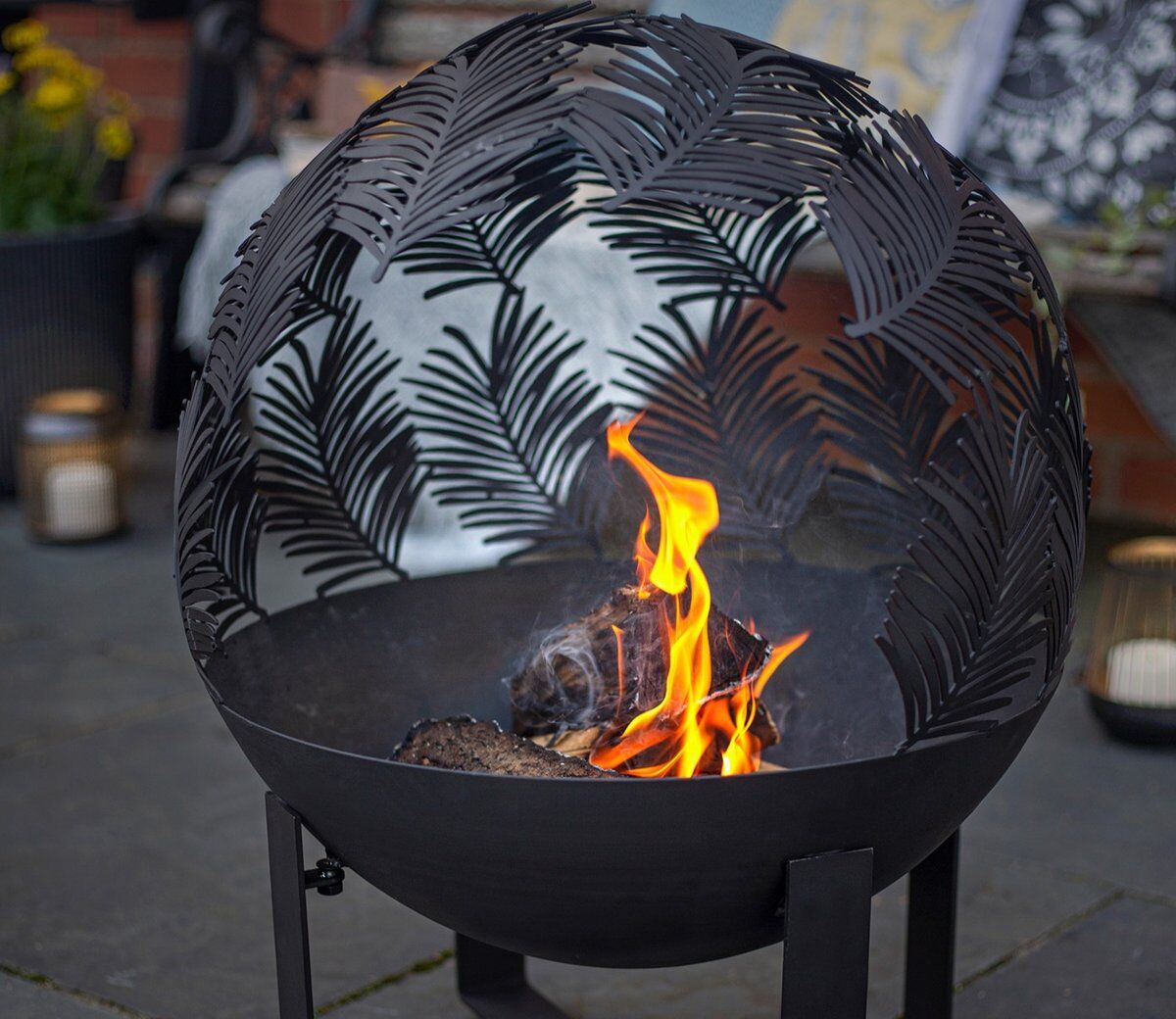 La Hacienda Black Design | Globe mit Feuerkugel Forest